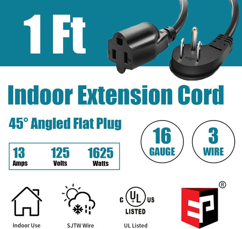 10 Ft 16/3 Flat Plug Indoor Extension Cord X53599