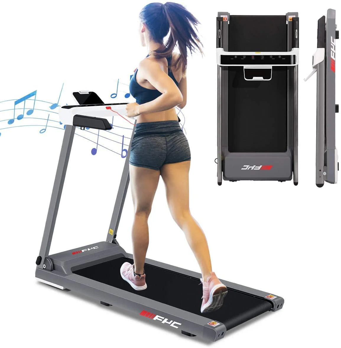 2 in 1 Folding Treadmill with Dual Display A1833