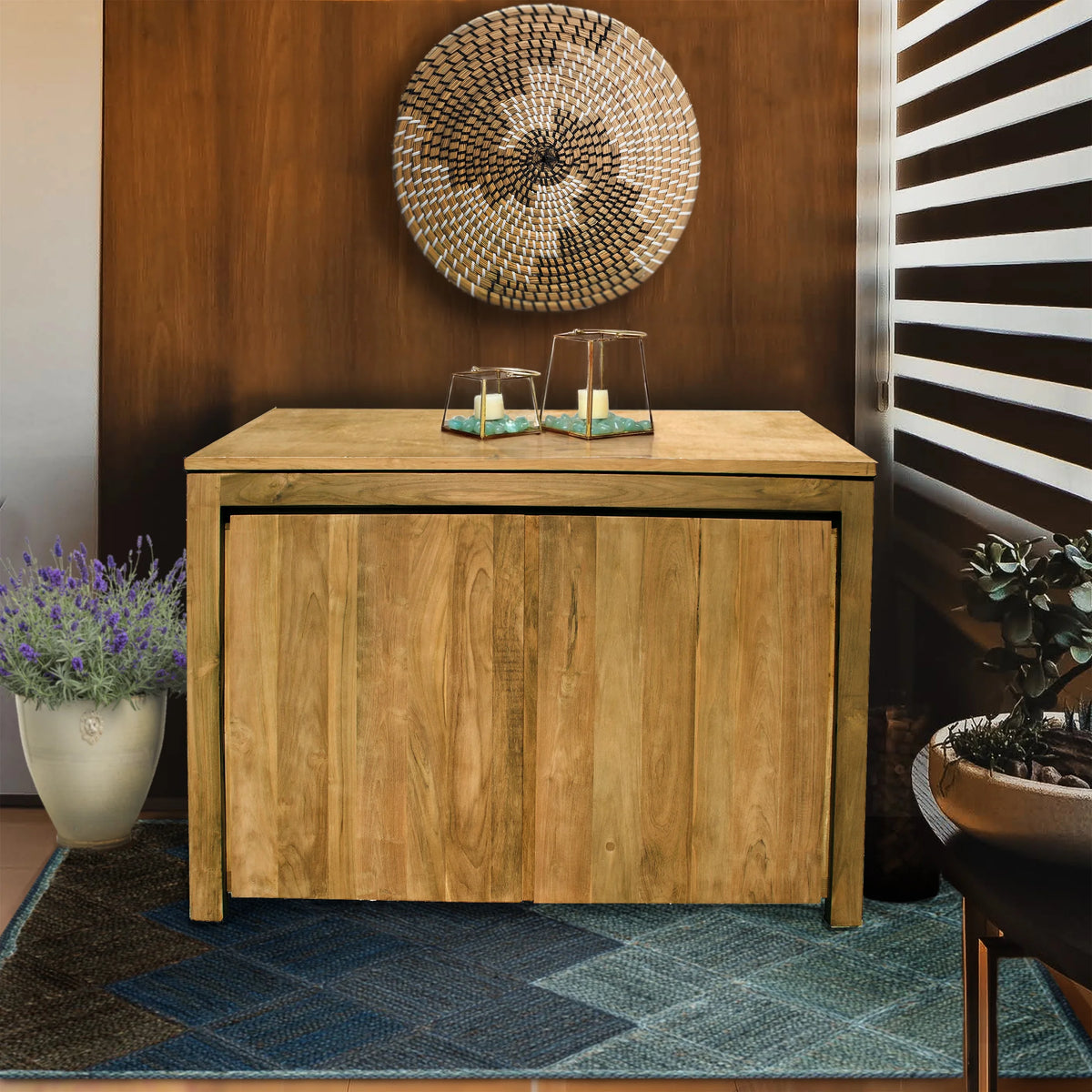 Recycled Teak Wood Buffet with 2 Doors E233617