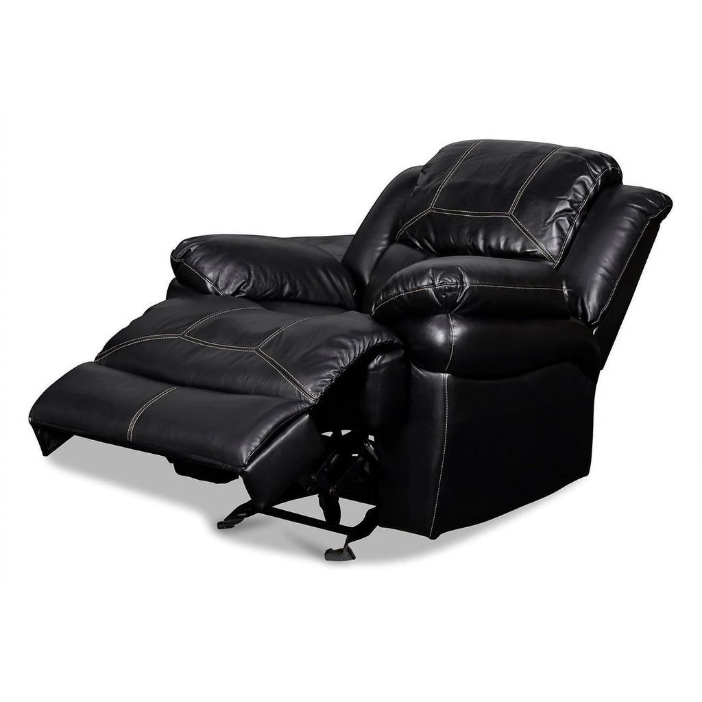 Black Upholstered Fabric Glider Recliner A37206