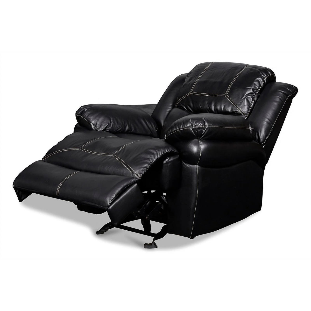 Black Upholstered Fabric Glider Recliner A37206