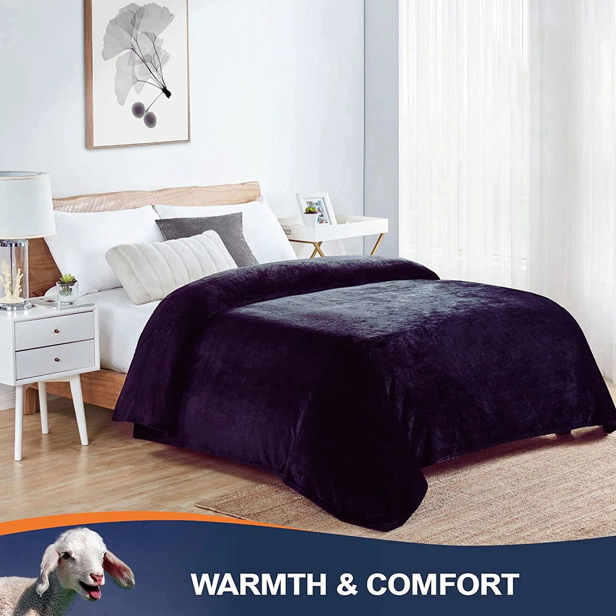 Ultra Soft Microplush Fleece Throw Blanket, 50 x 60, Orange, Machine Washable R482