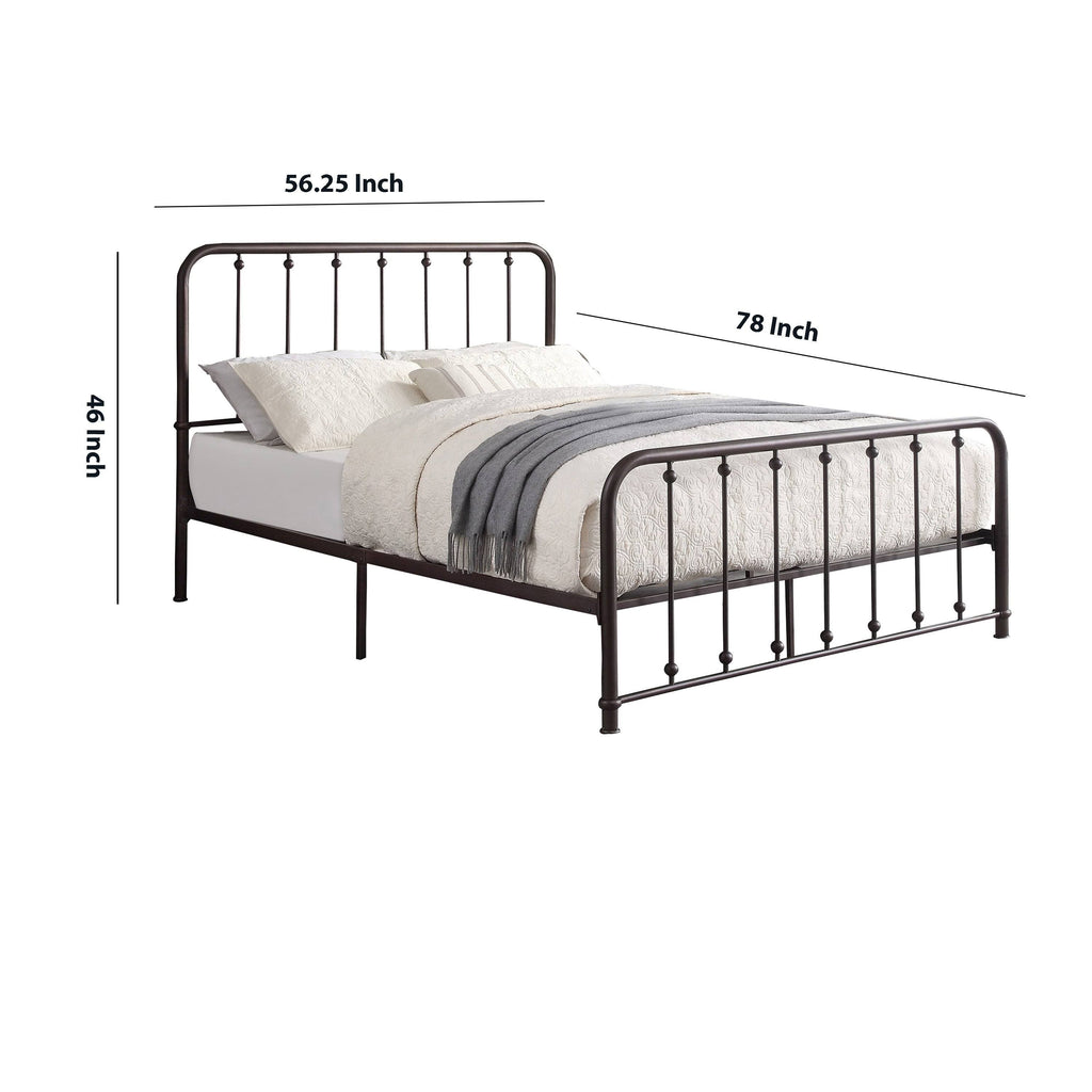 Antique Bronze Metal Full Bed D1039