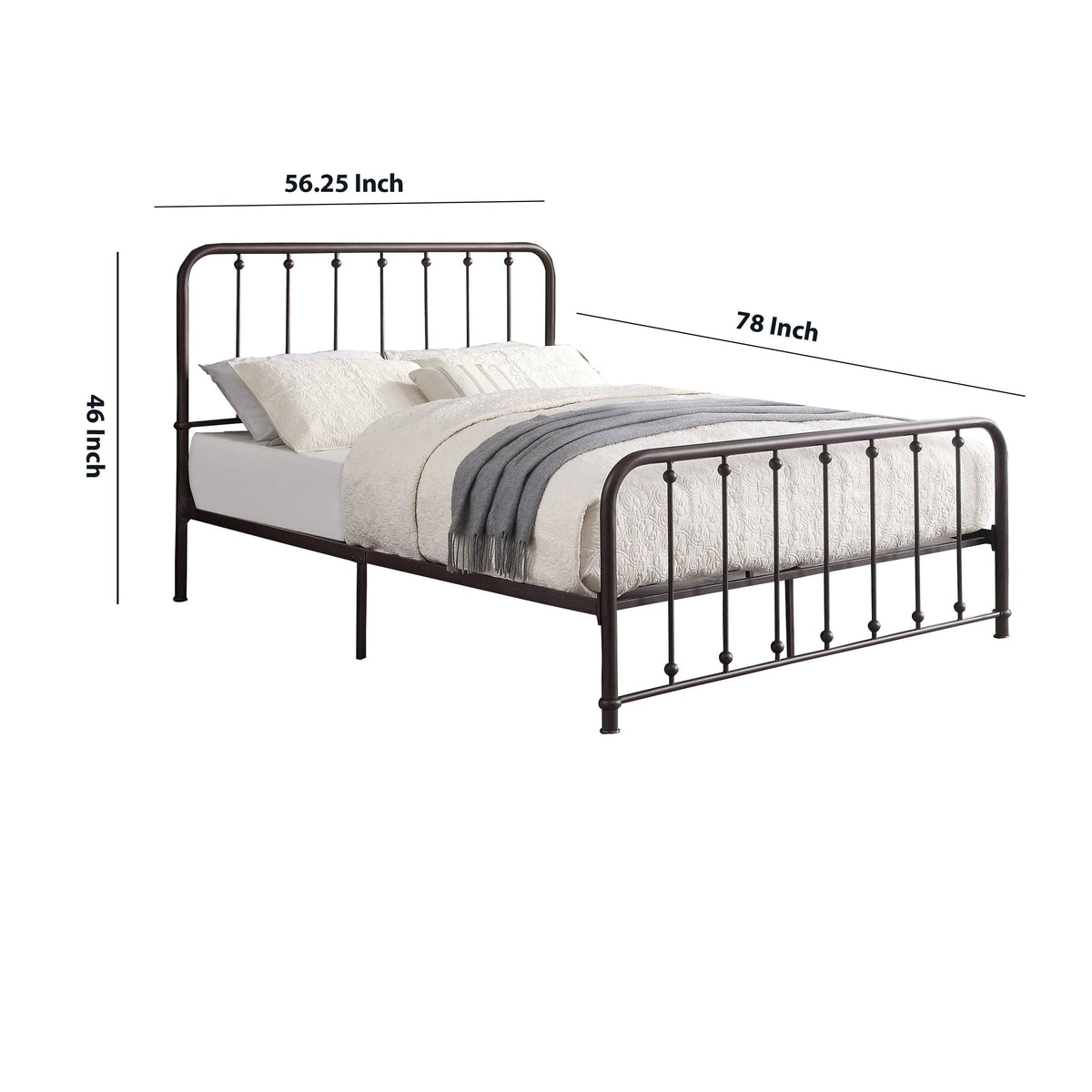 Antique Bronze Metal Full Bed D1039