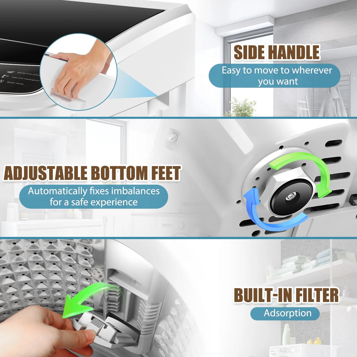 17.8 lbs Portable 2 in 1 Washer & Dryer U970