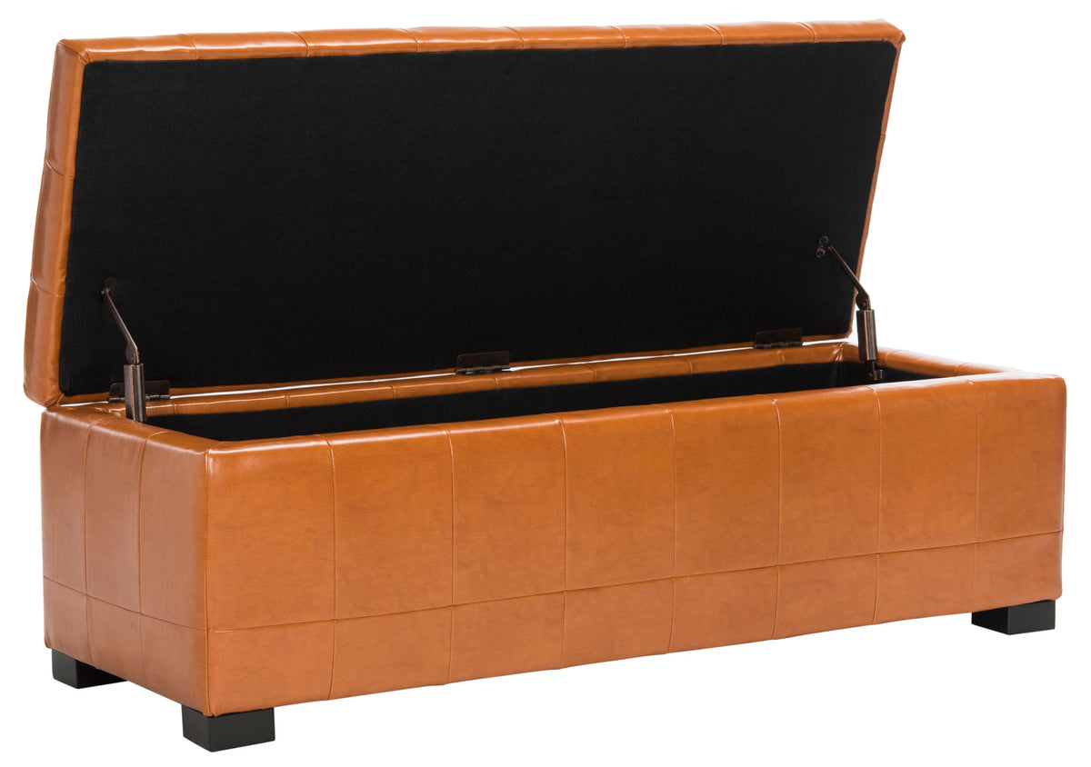 Large Rustic Tufted Storage Bench Y773879