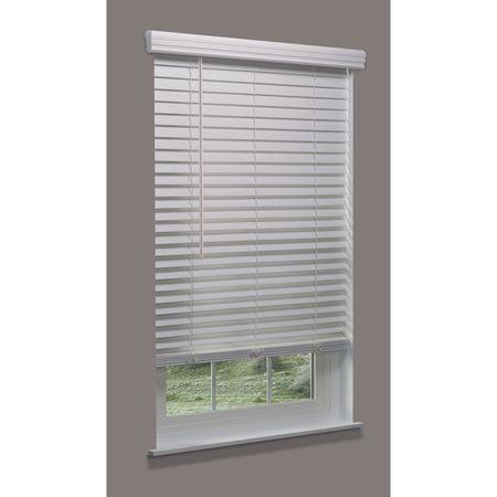 Cordless Faux Wood Blind, White, 65x22w x 68 G759