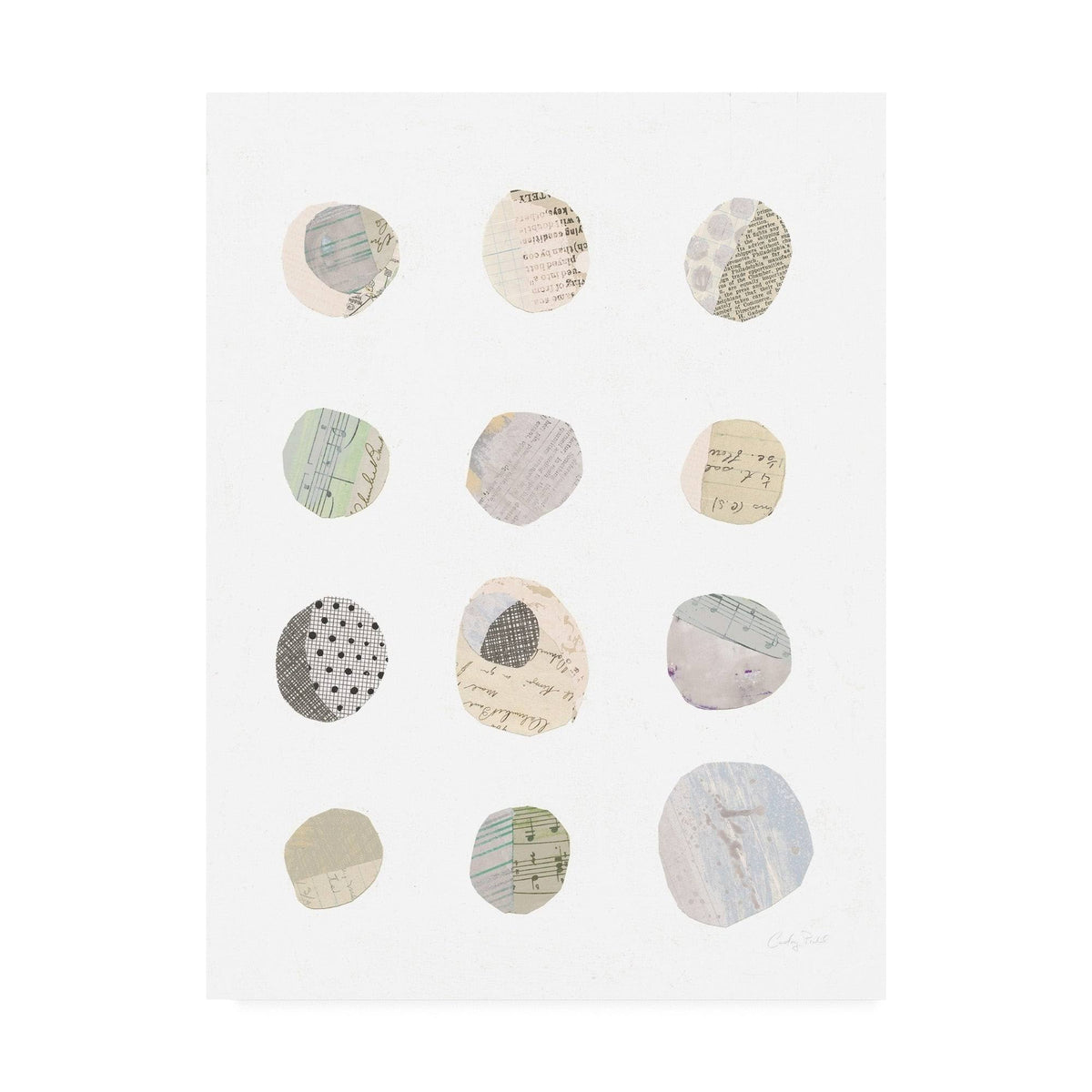 Geometric Collage II on White Neutral Canvas Art M51376