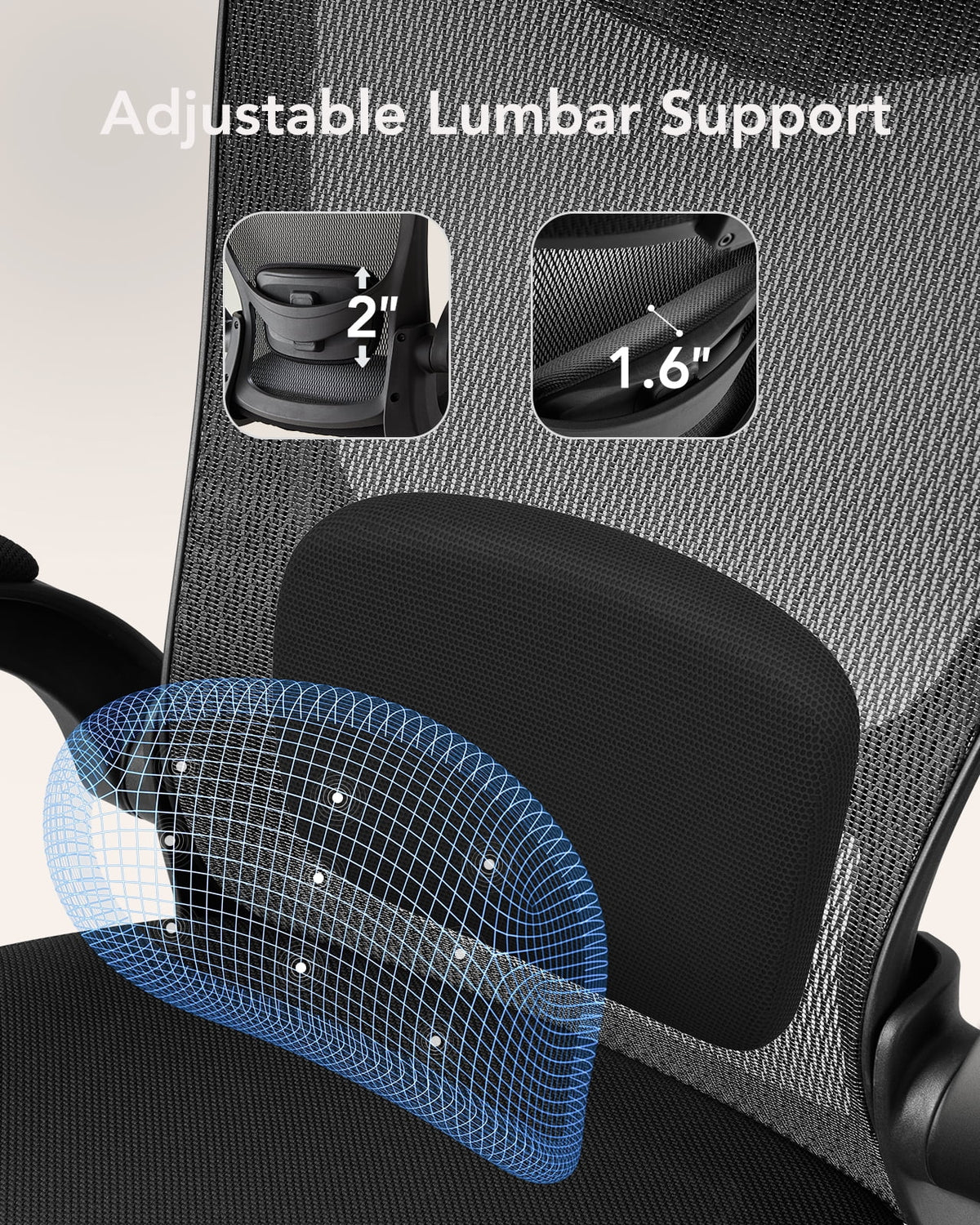 High Back Mesh Ergonomic Office Chair with Lumbar Support & Headrest W701960