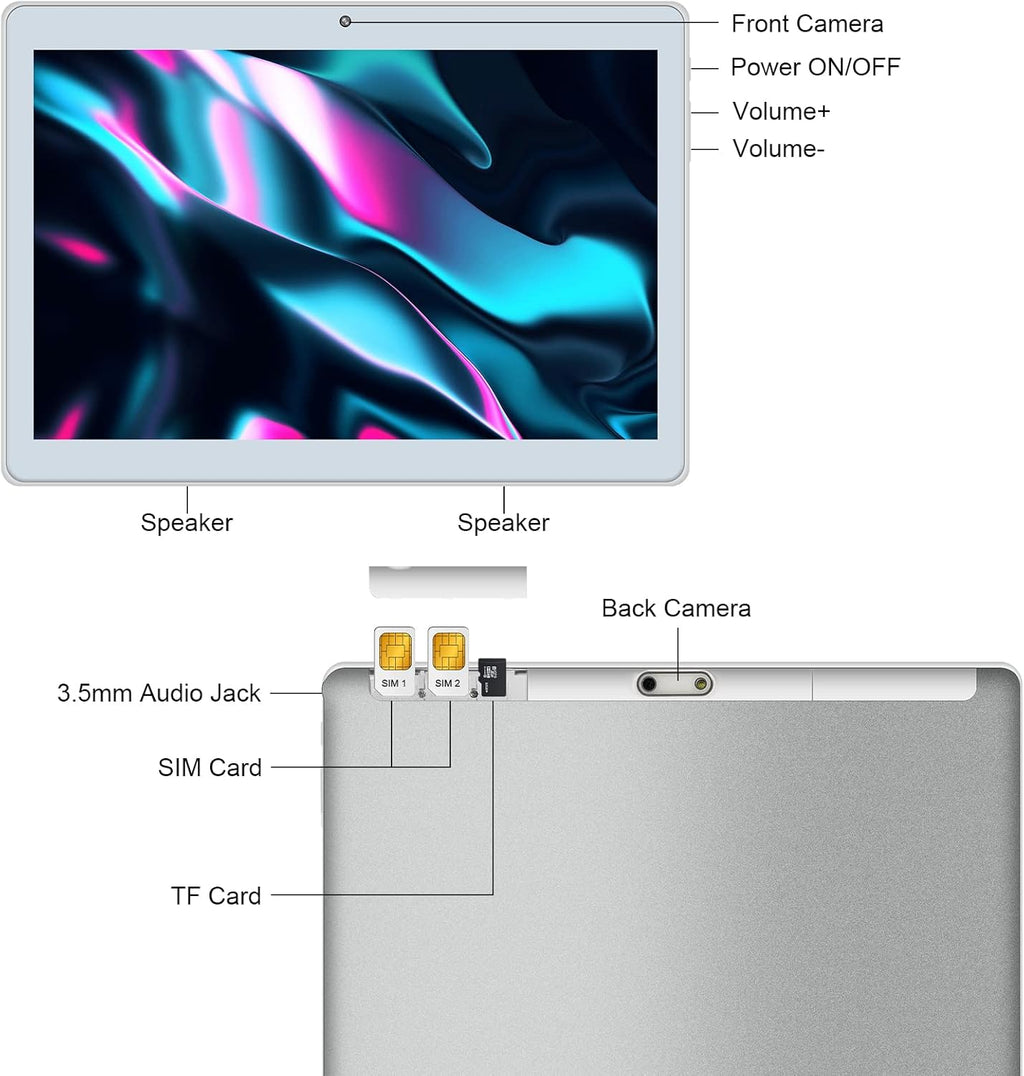 10.1 Inch Android Tablet with Dual SIM Card Slot 2GB+32GB M18976