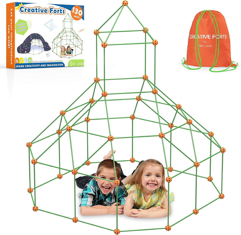 130 Pieces Fort Building Kit STEM Toy N2558