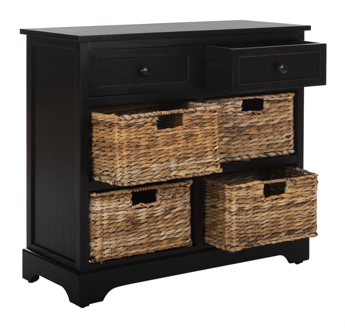 2-Drawer Storage Unit with 4 Wicker Baskets Z1388