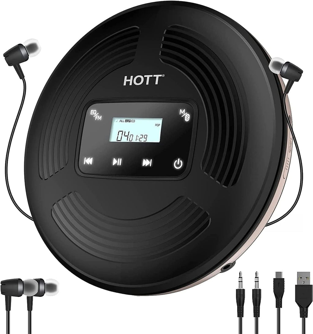 Black Pack of 2 Portable CD Player with LED Display W32175