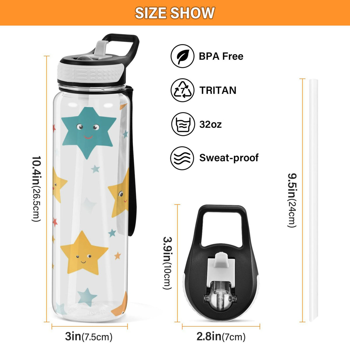 32oz Tritan Water Bottle with Straw A9800