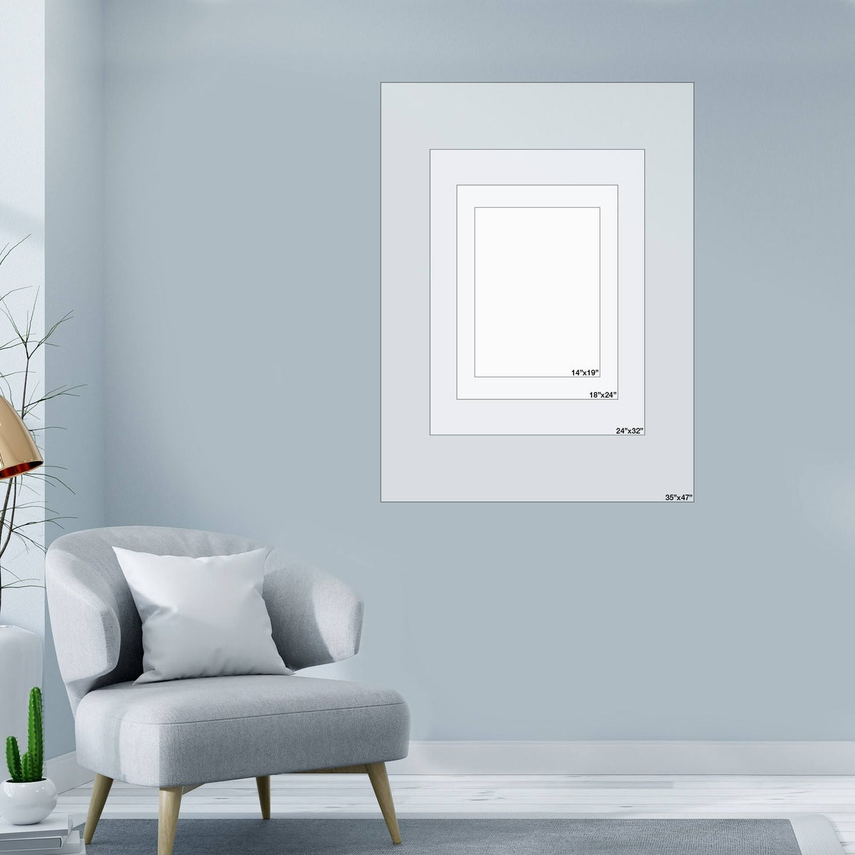 Geometric Collage II on White Neutral Canvas Art M51376