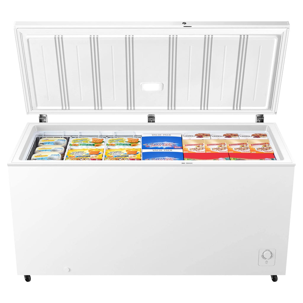 White 17.7 Cu Ft Convertible Chest Freezer or Fridge with Caster Wheels N8137