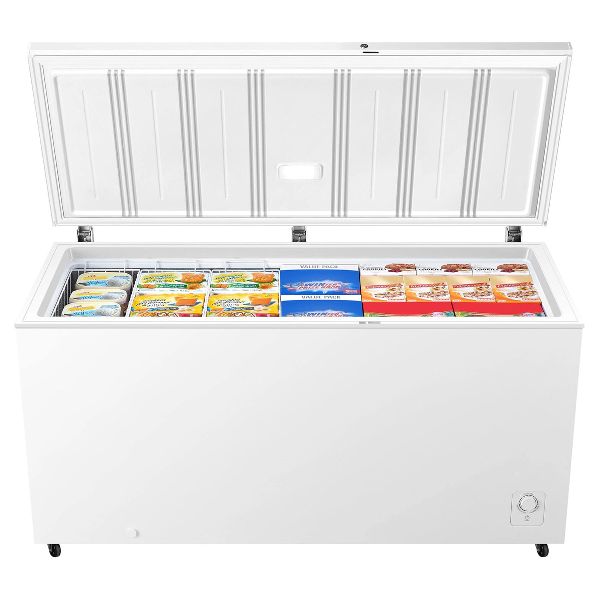 White 17.7 Cu Ft Convertible Chest Freezer or Fridge with Caster Wheels N8137