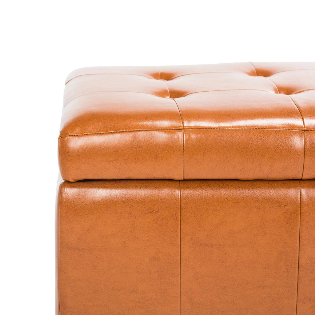 Large Rustic Tufted Storage Bench Y773879