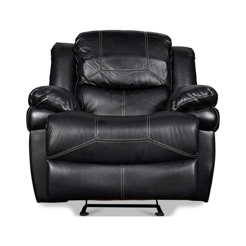 Black Upholstered Fabric Glider Recliner A37206