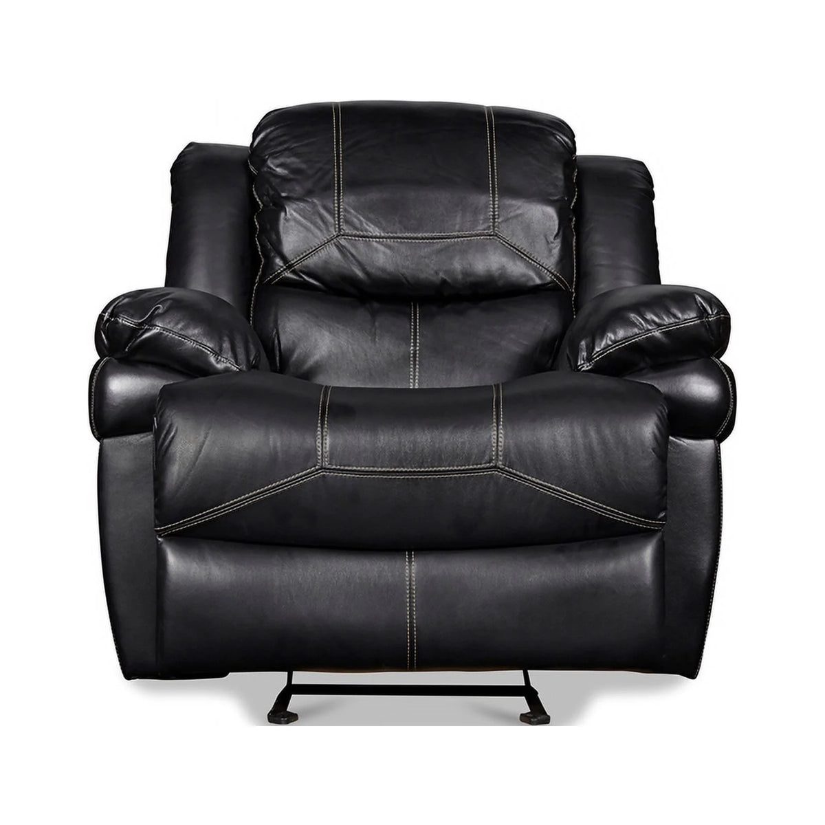 Black Upholstered Fabric Glider Recliner A37206