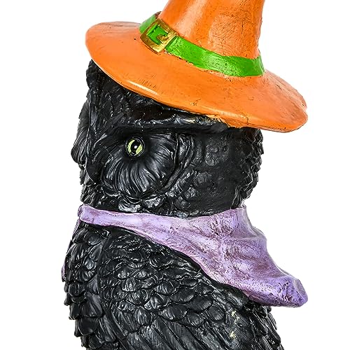 Black Owl on Stacked Books Tabletop Decoration R12959