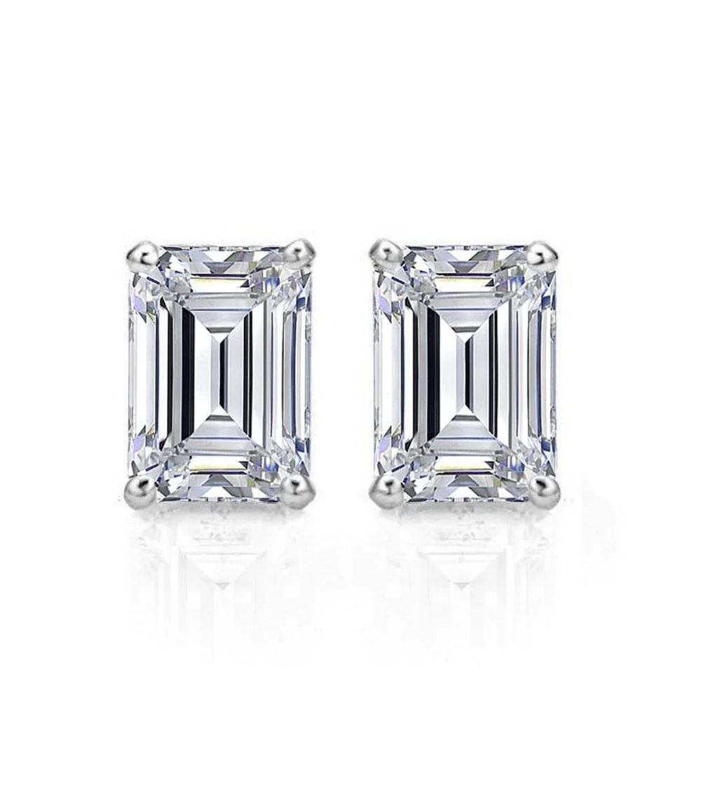 18K White Gold Diamond Stud Earrings H7728