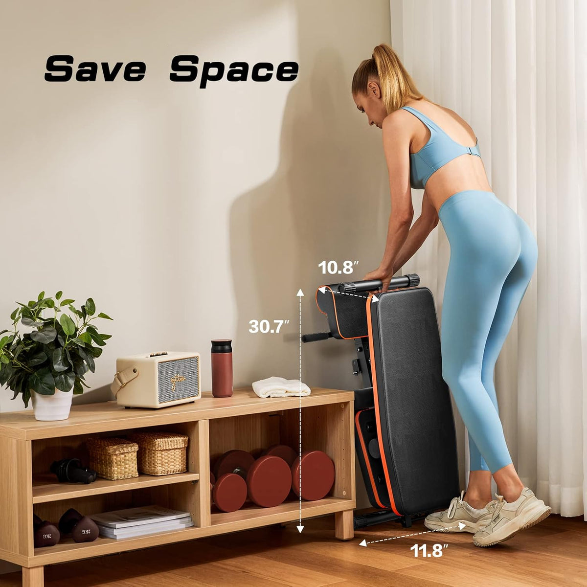 Adjustable Weight Bench with Two Exercise Bands J80179