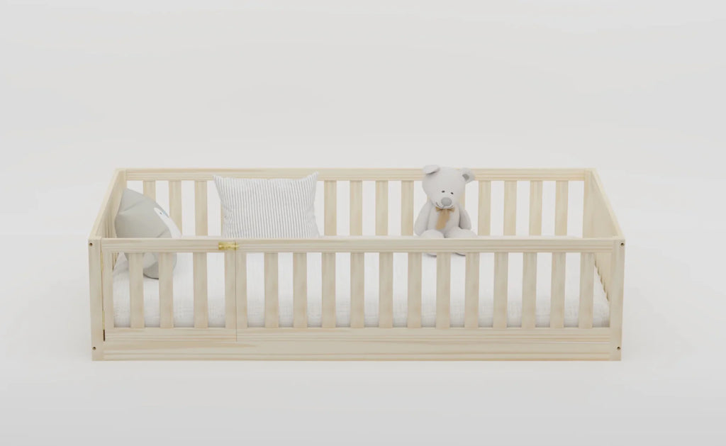 Hardwood Toddler Floor Bed with Gate D741149