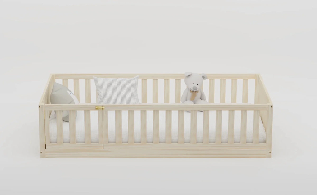 Hardwood Toddler Floor Bed with Gate D741149