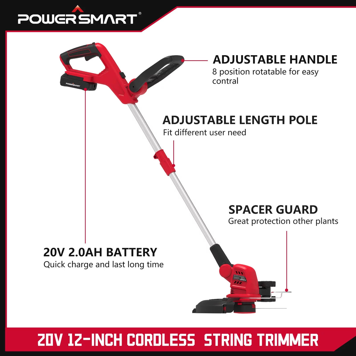 20V 12-inch Cordless String Trimmer F543