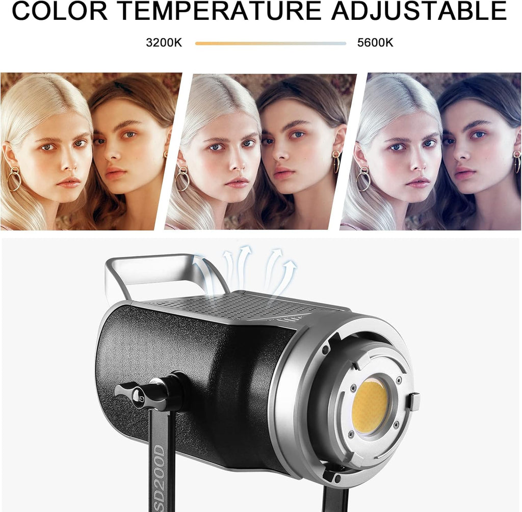 200W Bi-Color LED Video Light with Softbox Z443