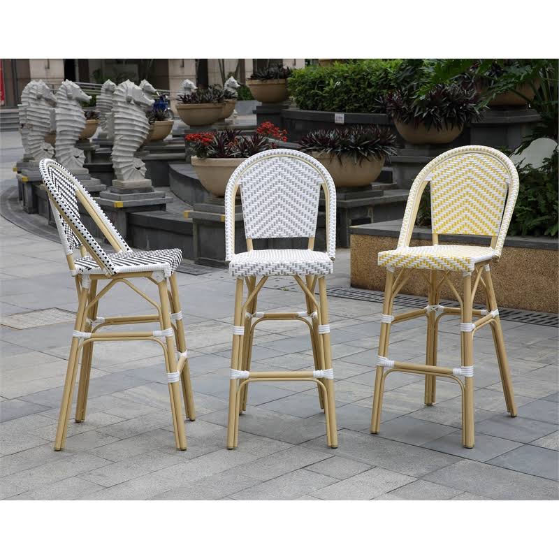Yellow Aluminum Patio Bar Chairs Set of 2 N80307
