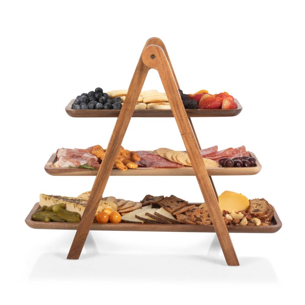 3 Tiered Acacia Wood Serving Station S92363