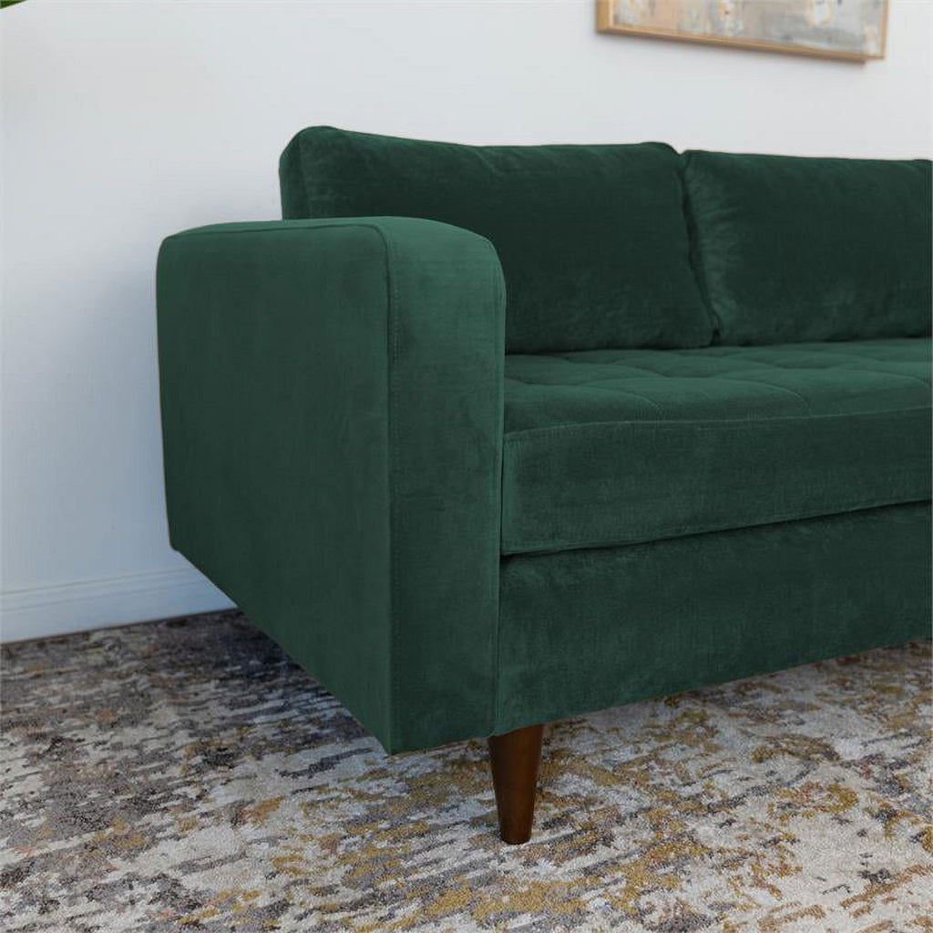 Green Velvet Corner Sectional Sofa H387