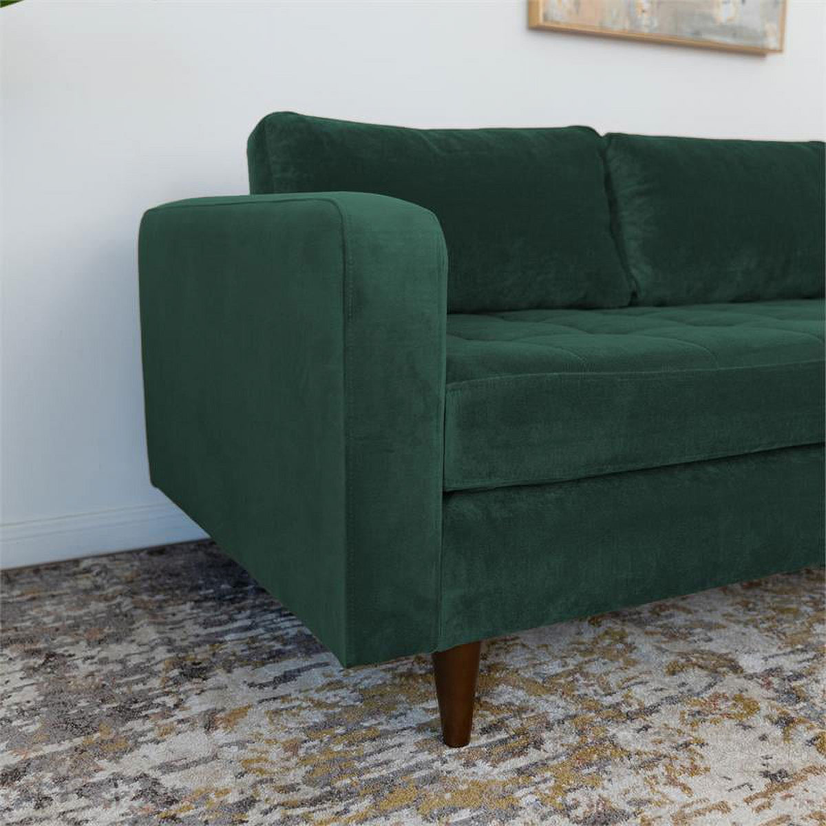 Green Velvet Corner Sectional Sofa H387