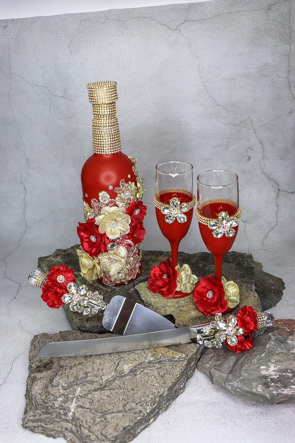 Champagne Glasses Set Ivory Silver A893841