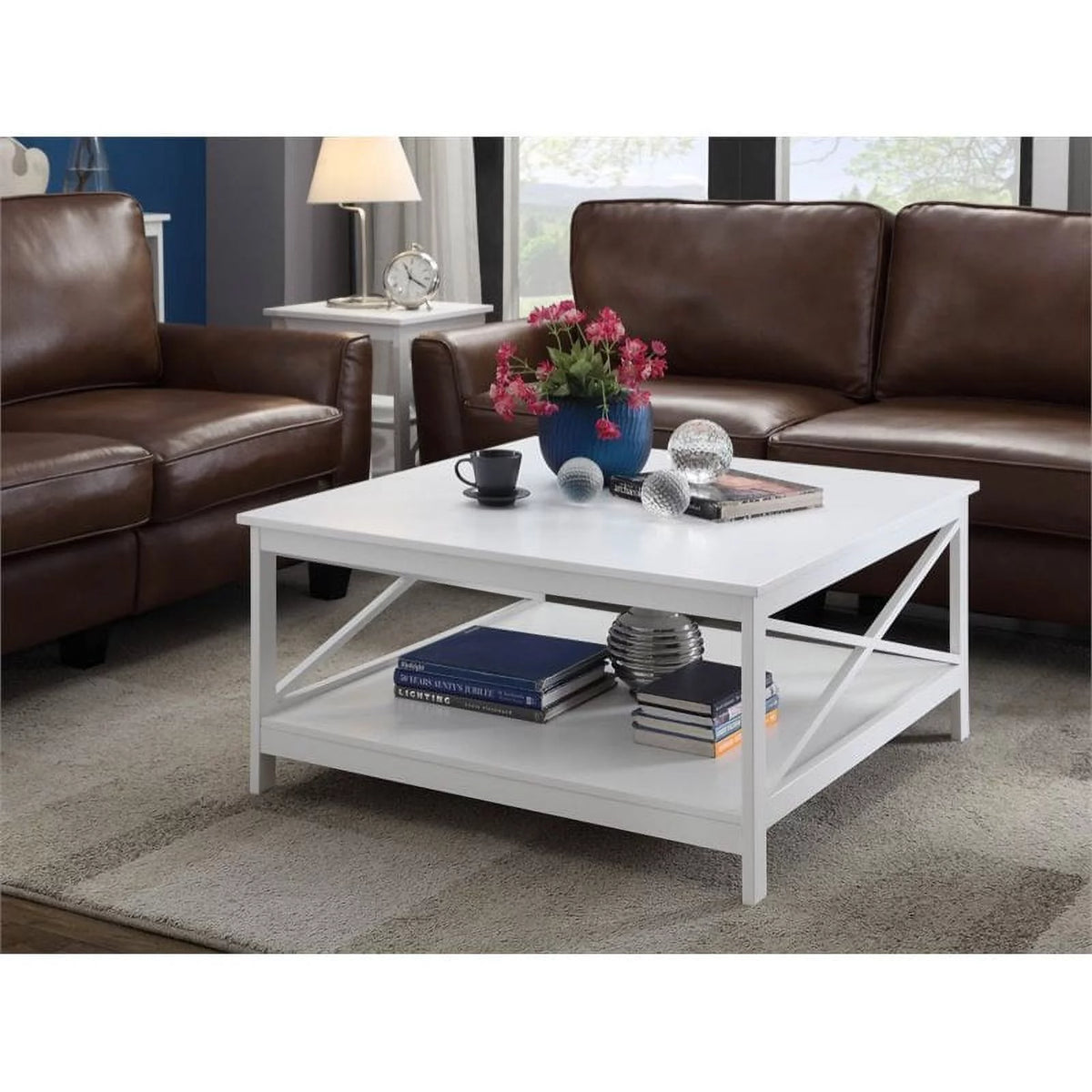 36" Square White Coffee Table A27231