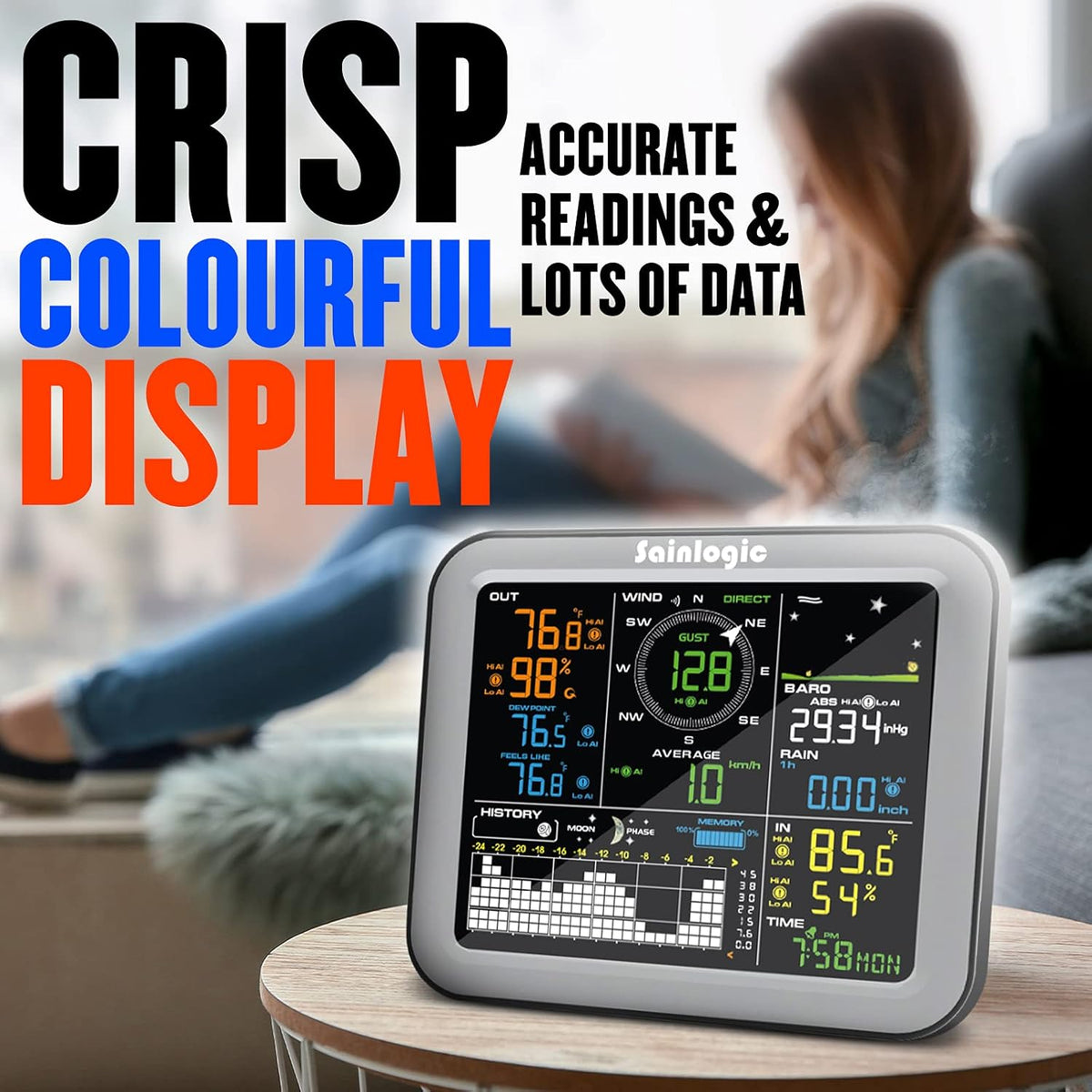 Wireless Weather Station with Outdoor Sensor O418395