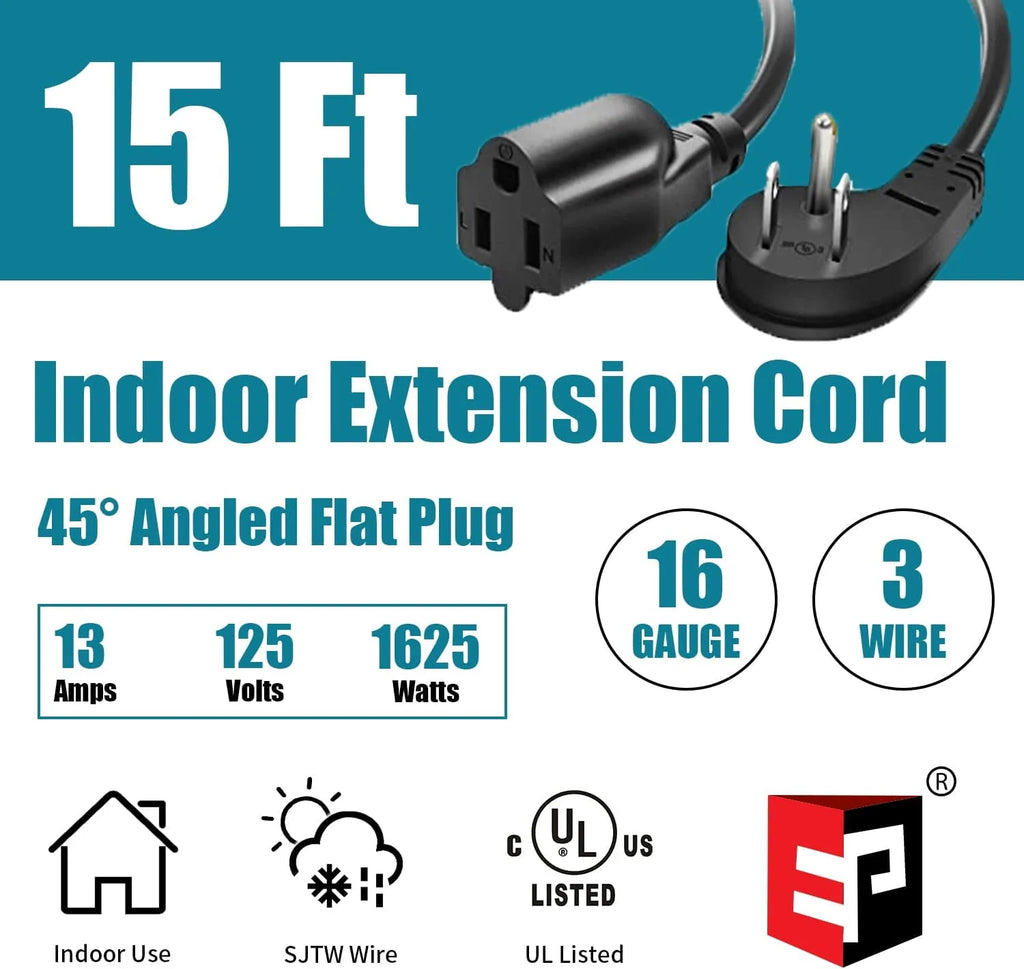 10 Ft 16/3 Flat Plug Indoor Extension Cord X53599