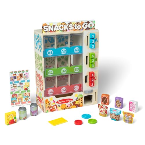 Wooden Vending Machine Toy with Play Food and Play Money O33001