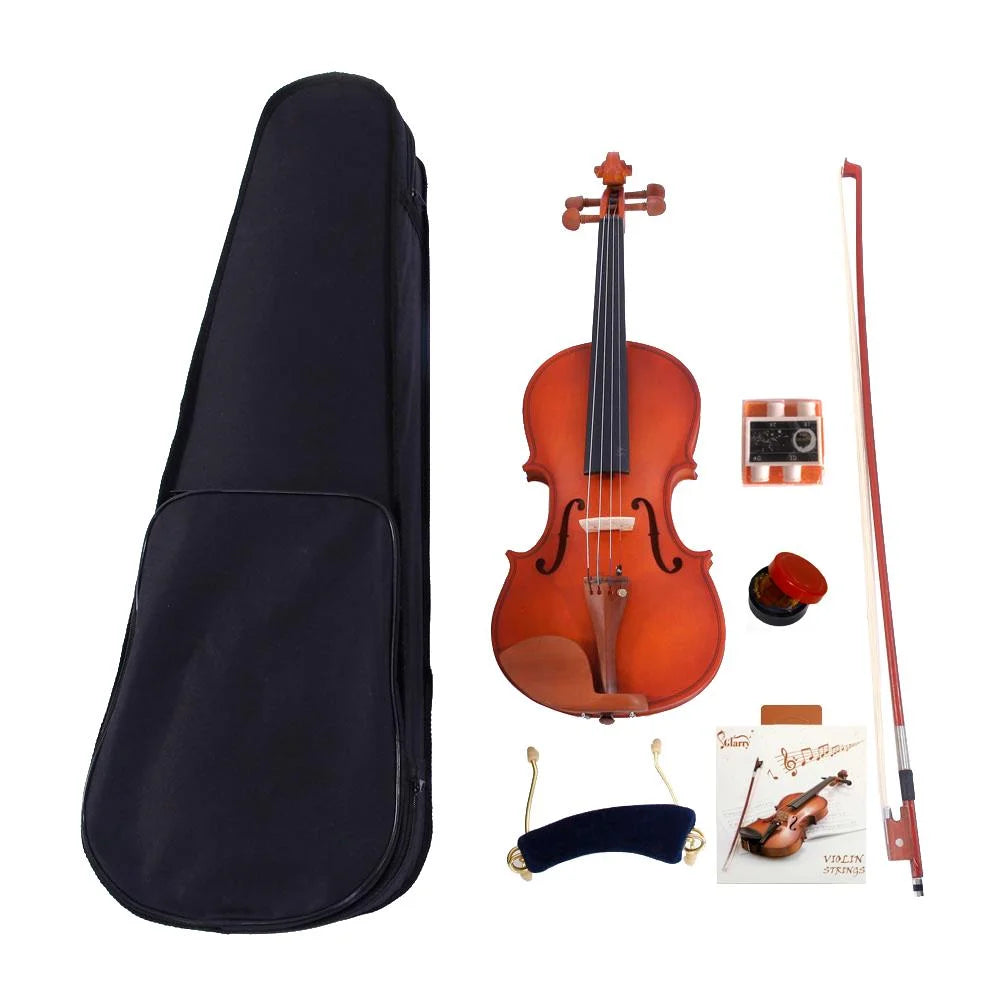 Antique Solid Wood Handmade Violin with Case Bow Rosin Strings Shoulder Rest Tuner I6970