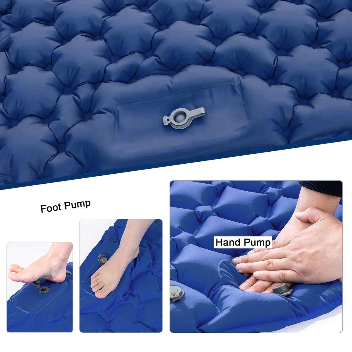 2 Person Camping Mat with Air Pillow Waterproof Backpacking Pad D316305