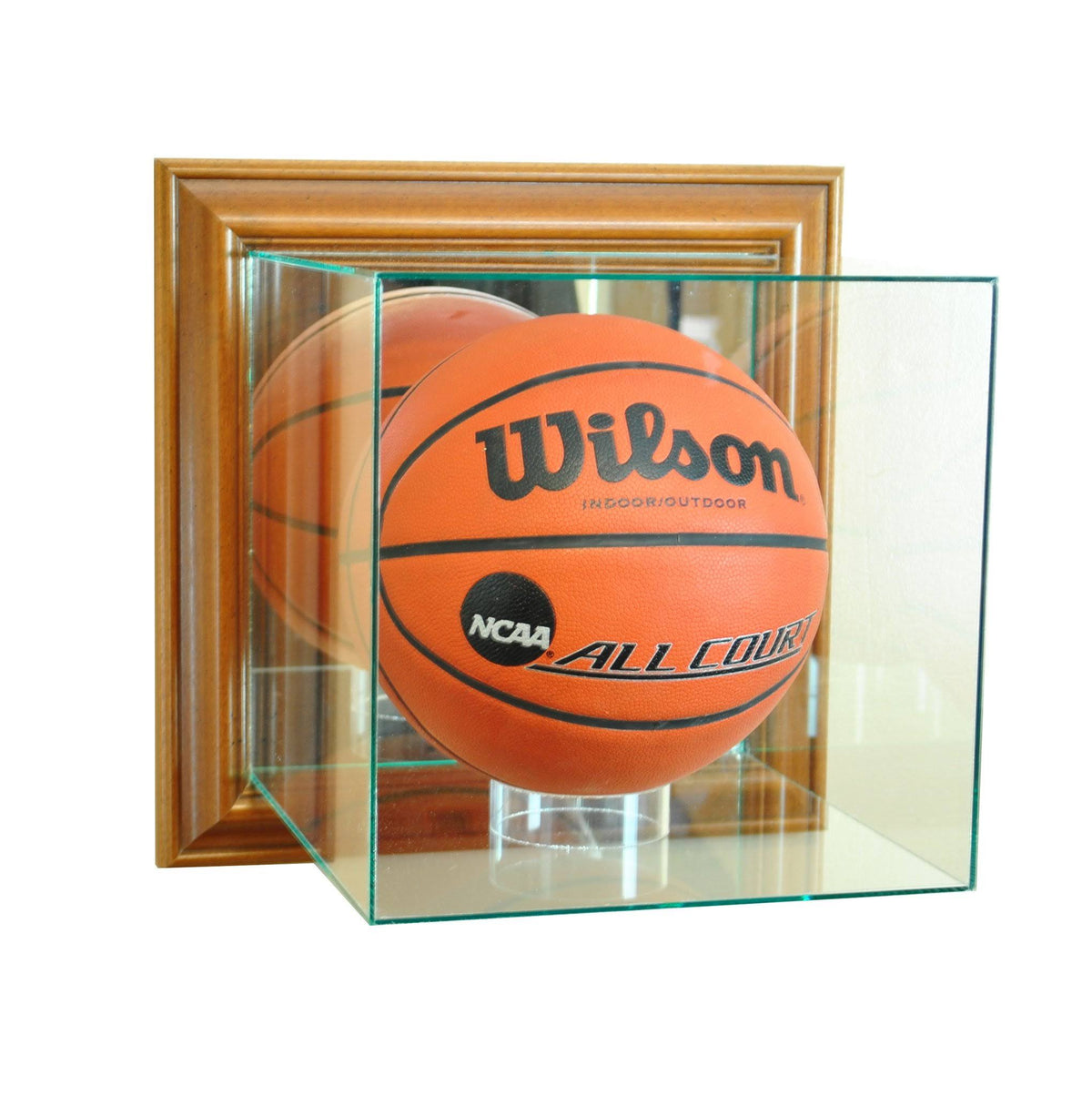 Walnut Finish Wall-Mounted Basketball Display Case V82985