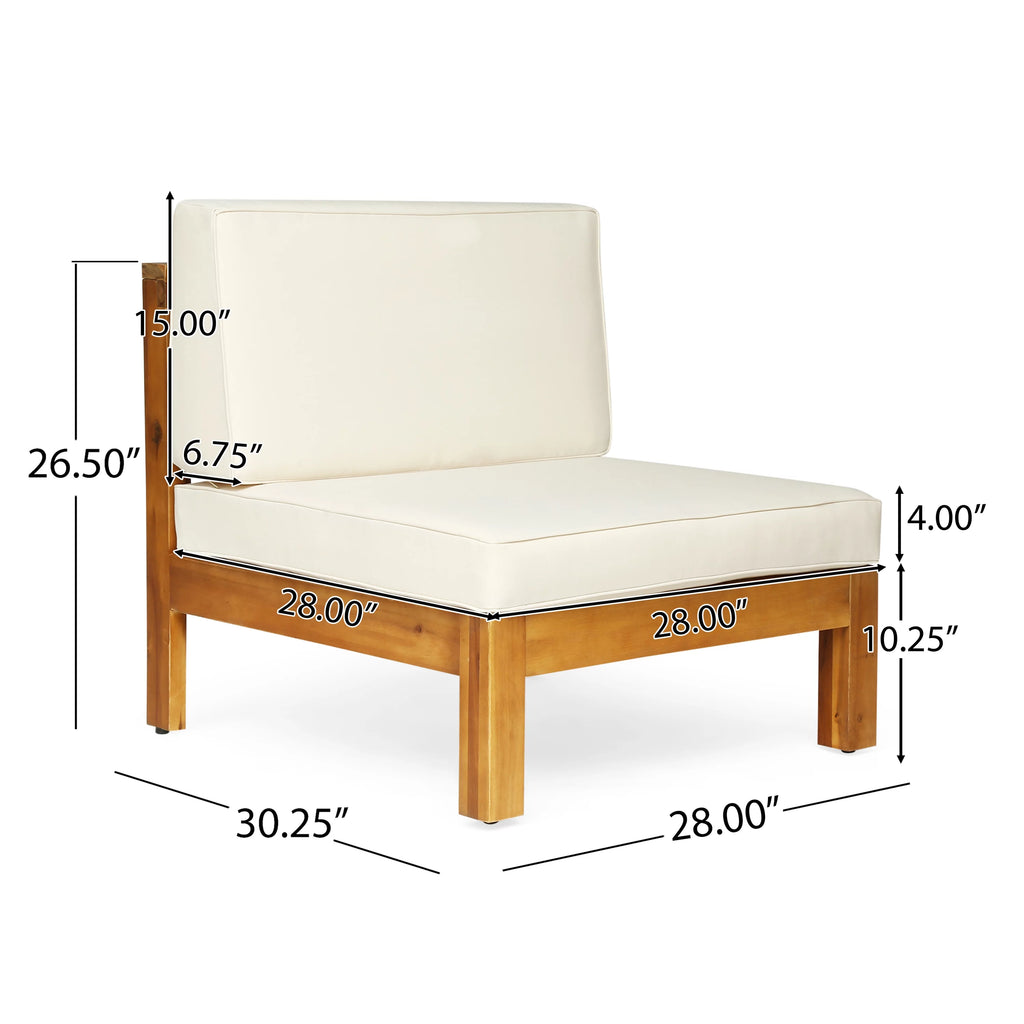 Acacia Wood 8 Seater Sectional Sofa Set with Fire Pit U998