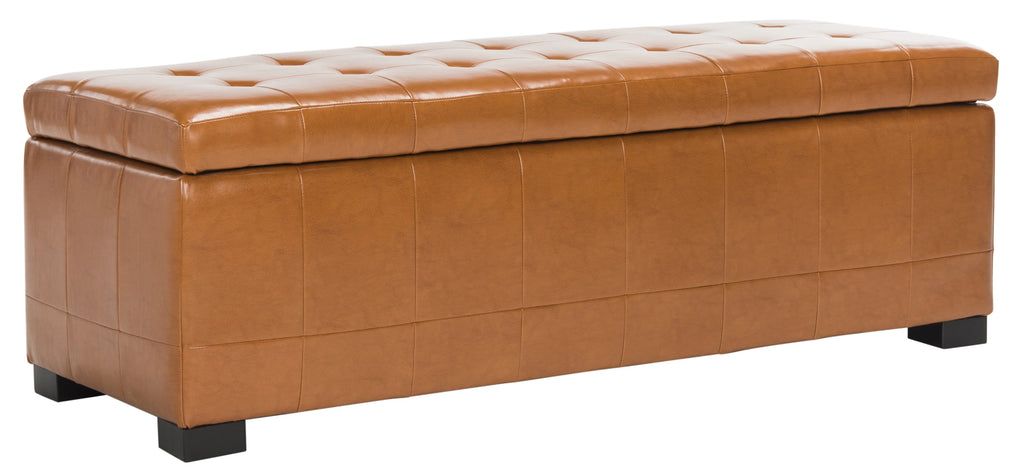 Large Rustic Tufted Storage Bench Y773879
