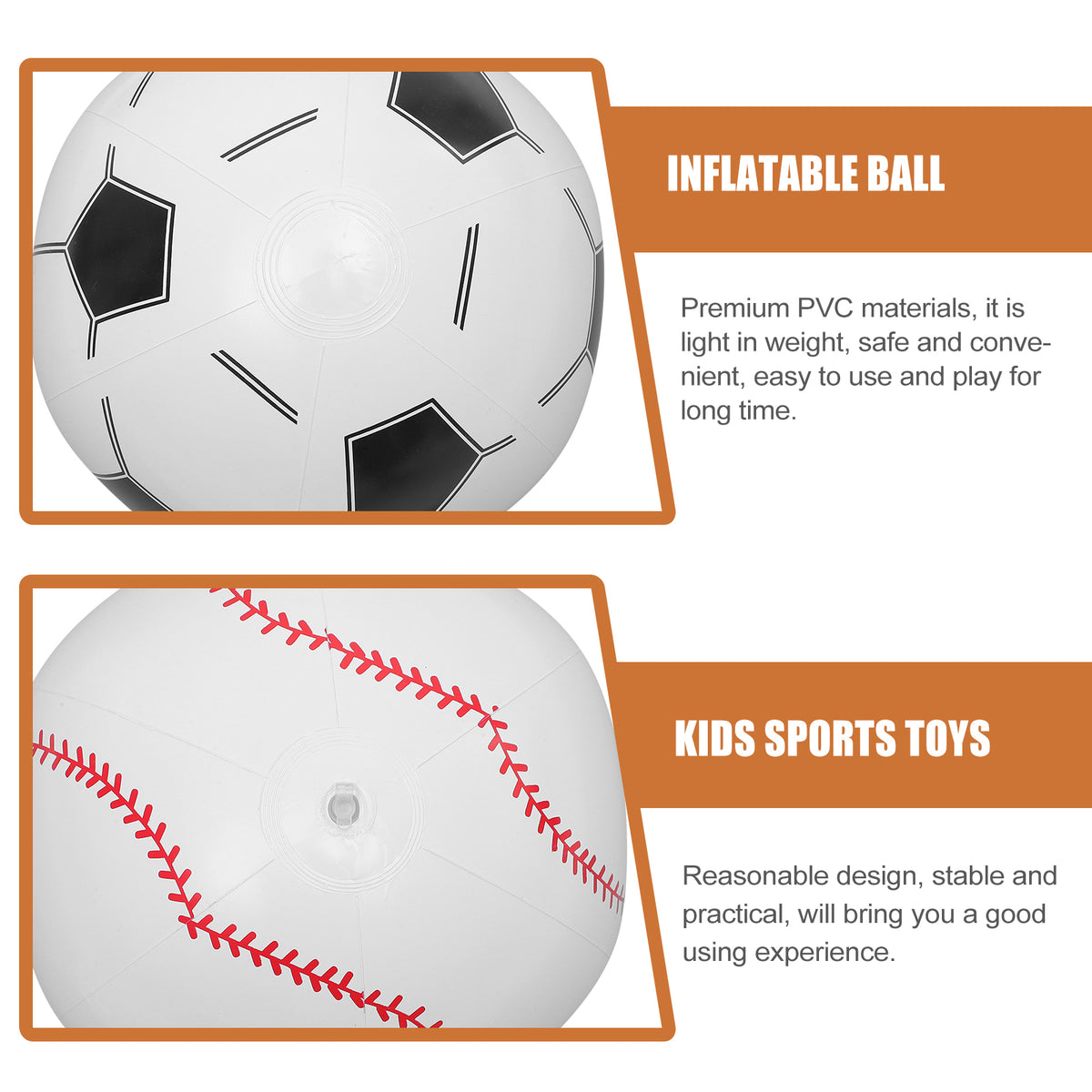 8 Pcs Inflatable Beach Ball Sports Balls for Kids X85606