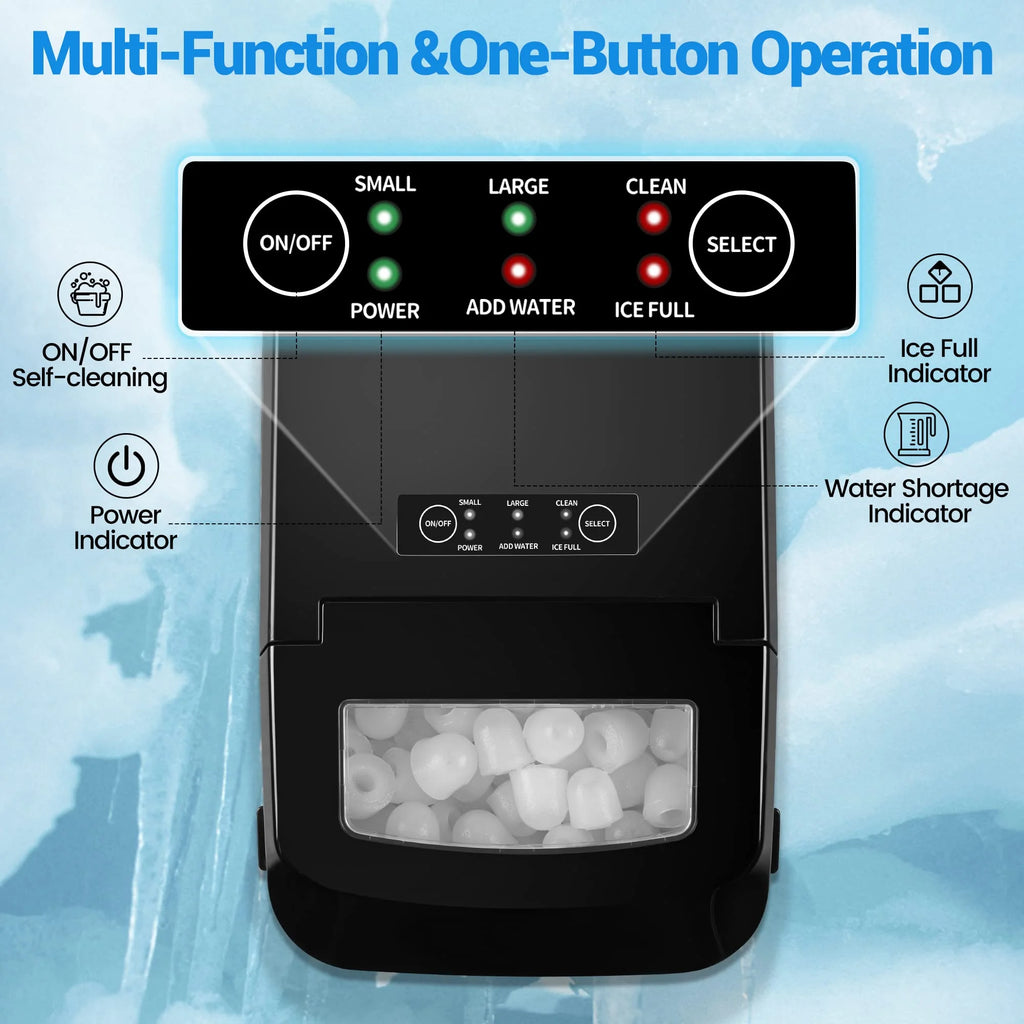Countertop Portable Ice Maker with Ice Scoop and Basket T698654
