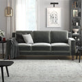 Gray Velvet 3 Seater Sofa V4169