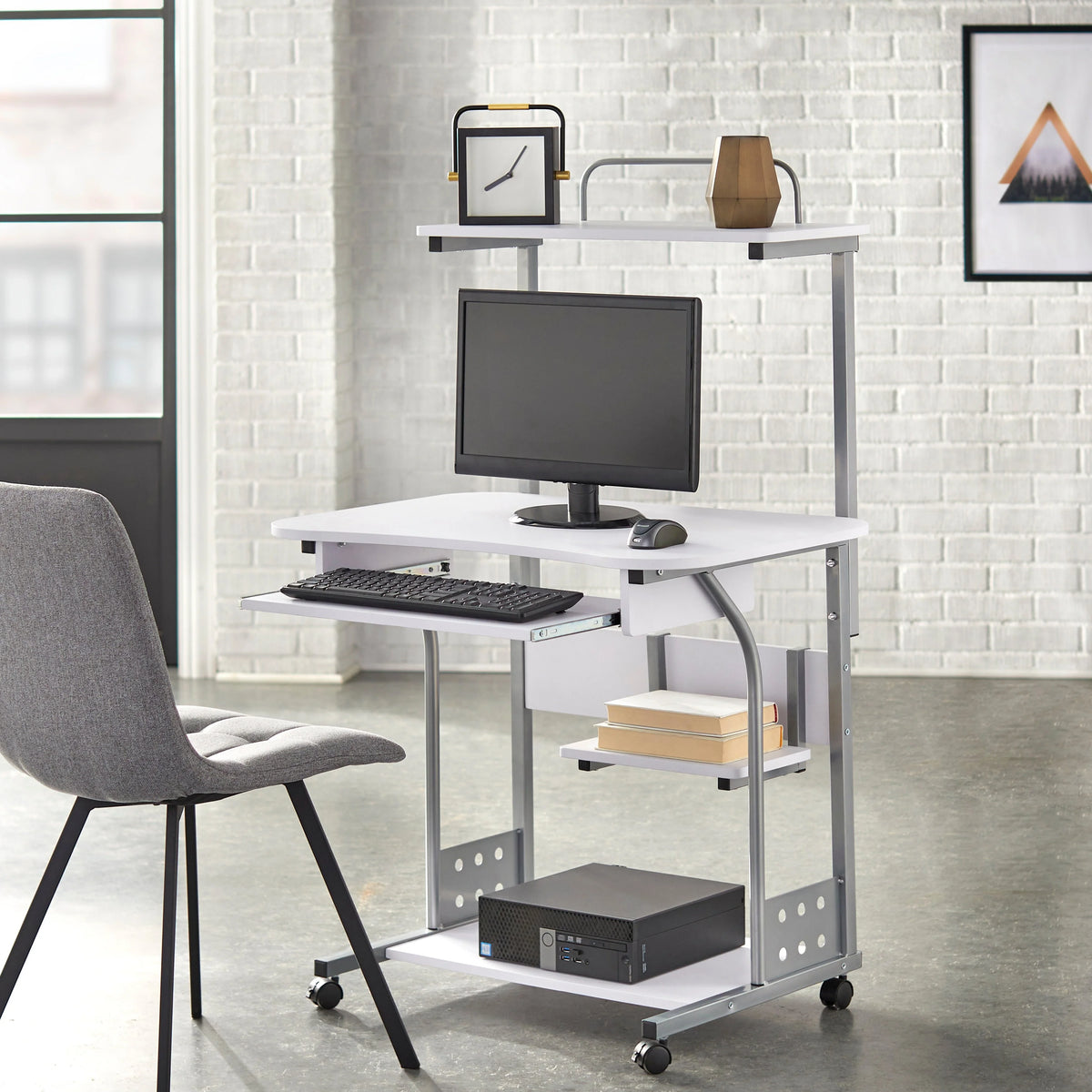 Espresso Mobile Computer Desk N97145