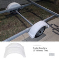 Pair of Single Axle Trailer Fenders 13" Wheels Tires Top Step Skirt Boat I2905